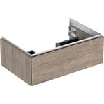 Mueble bajo Geberit ONE para lavabo, con un cajón: Ancho de lavabo=75cm, Nogal hickory / Melamina estructura madera